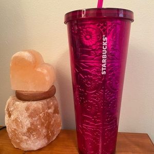 Pink detailed Starbucks plastic tumbler 💞💗
